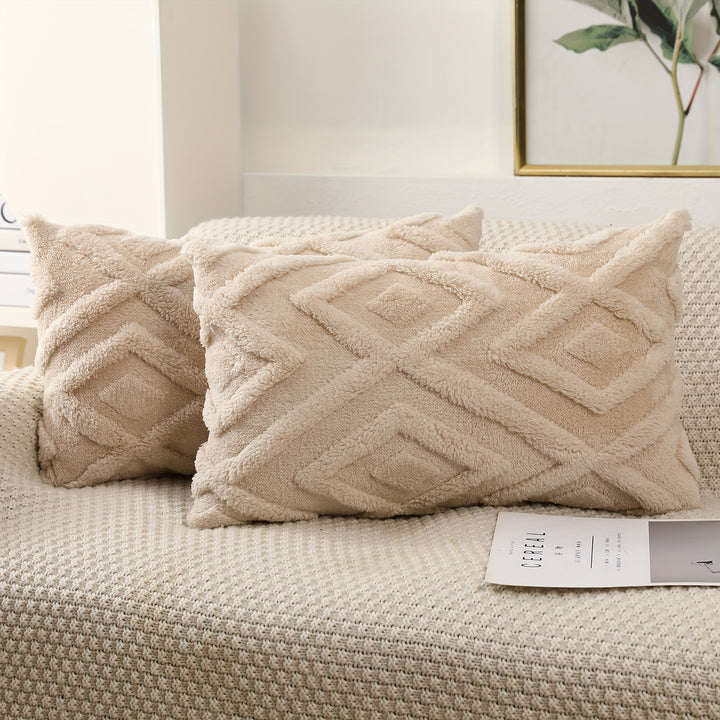 Luxe 2-Delige Kussensloopset | Fluweel met Sneeuwvlokpatroon