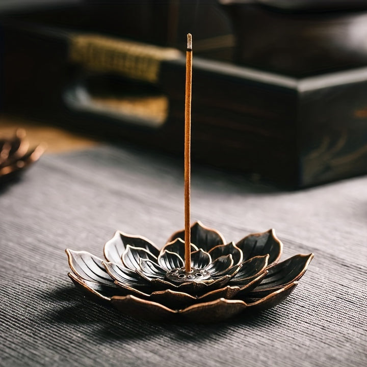 Brass Lotus Incense Burner | Elegante diffuser met afneembare asbak