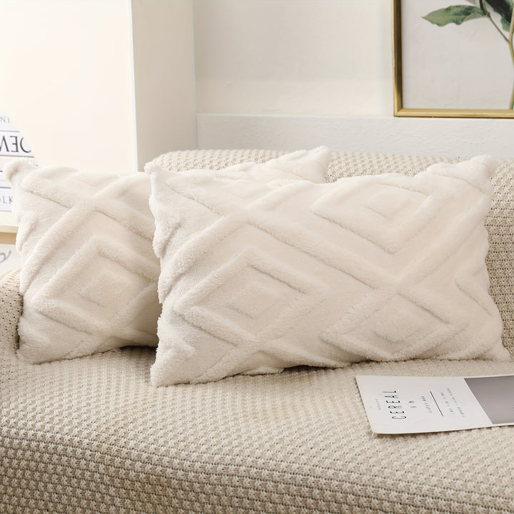 Luxe 2-Delige Kussensloopset | Fluweel met Sneeuwvlokpatroon