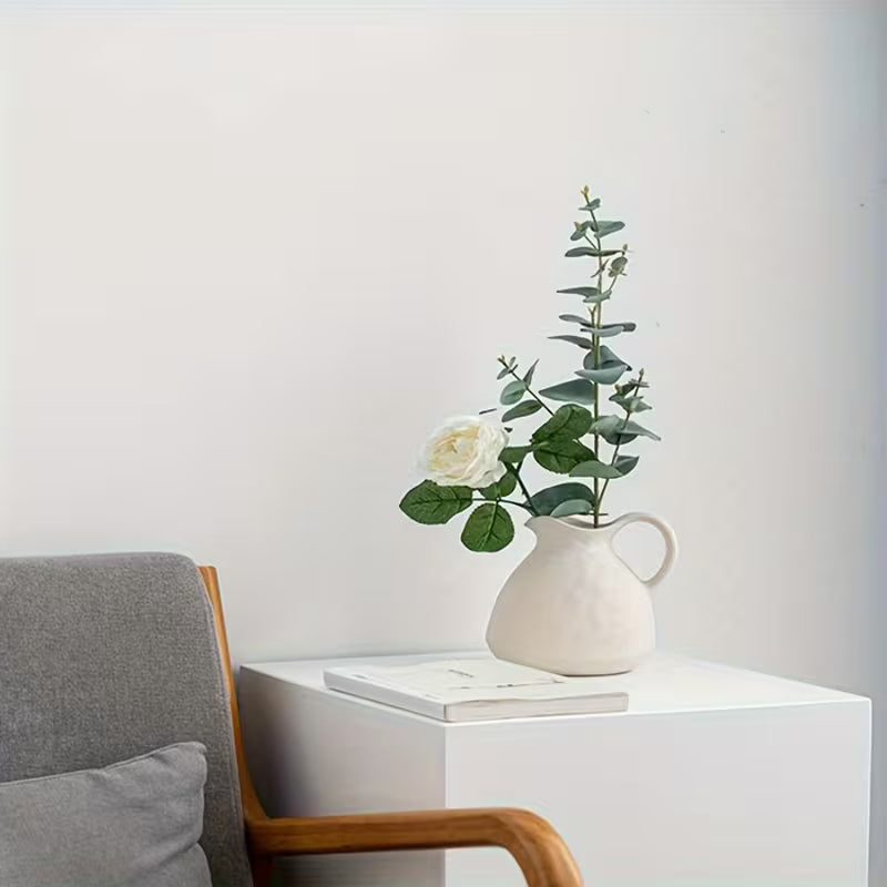 Rustieke Keramische Vaas met Handvat | Handgemaakt Vintage Pitcher