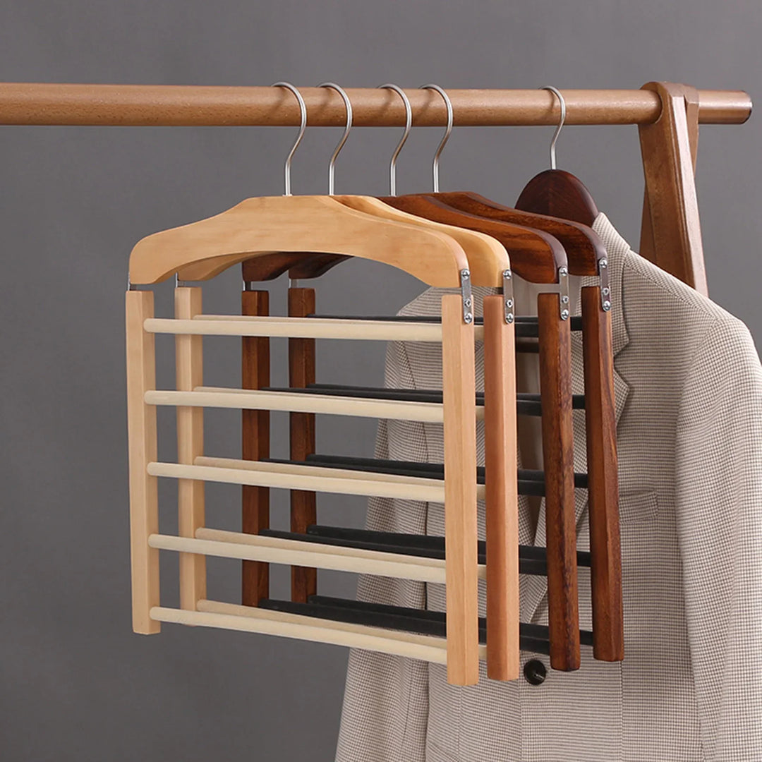 Oaklee Multi-Bar Hanger | Luxe Houten Kledinghanger | Ruimtebesparend