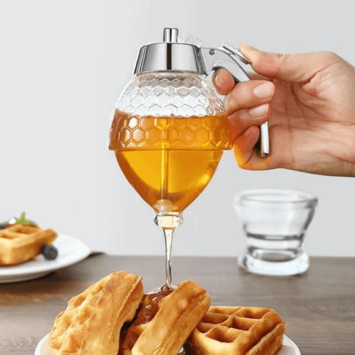 HoneySaver | Honingdispenser Kettle met Geen-Druppel Technologie | Transparant & Elegant Ontwerp