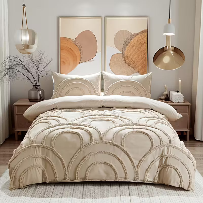 Boho Dekbedovertrek Set | 3-Delig met Kussenslopen | Zacht Microvezel & Ritsluiting