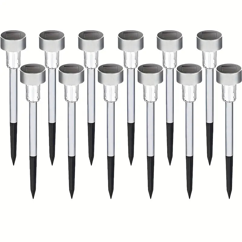 Solar LED Buitenverlichting | RVS Tuinprikkers | 32 cm Hoog