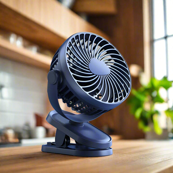 BreezeClip Ventilator | Draagbare Clip-On Ventilator met USB Oplaadbare Batterij