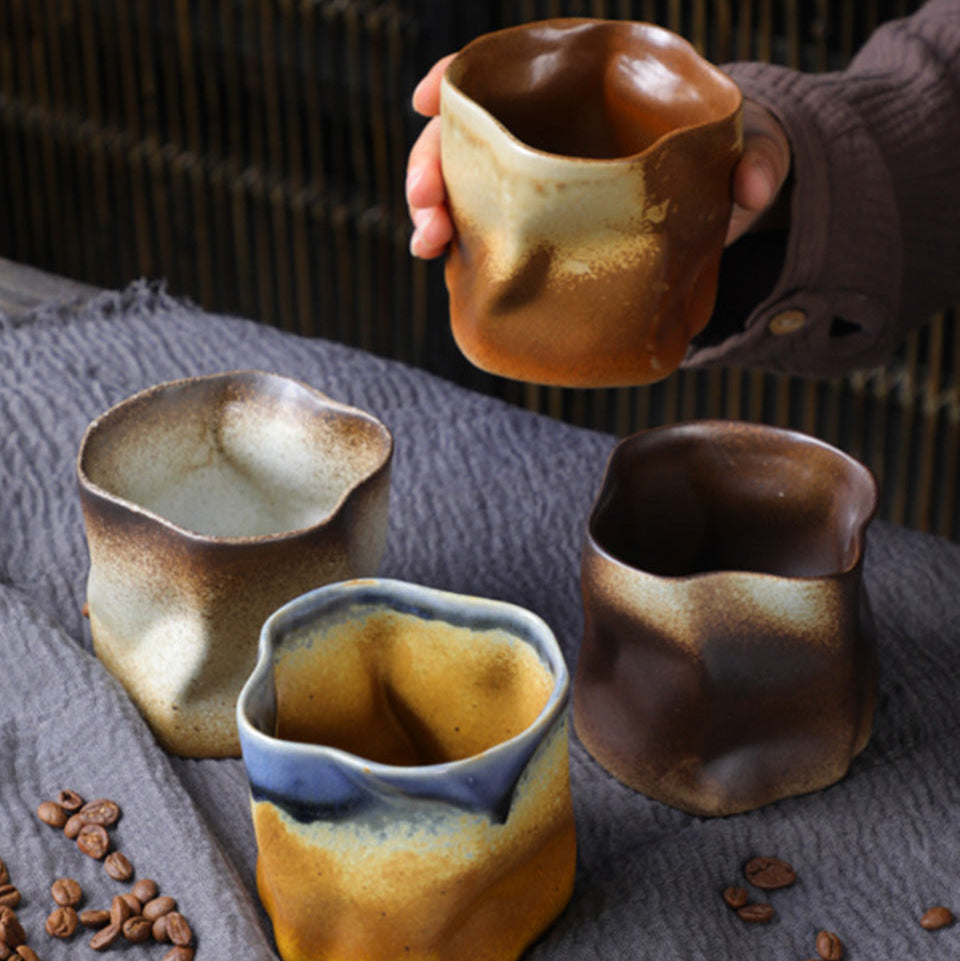 Gedraaide Keramische Mok – Handgemaakte Retro Beker (280ml)