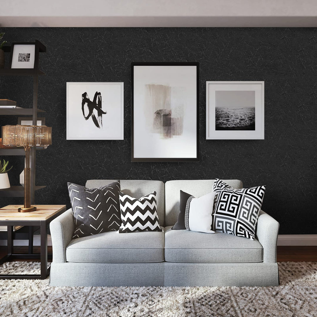 Nero Graffiato | Zelfklevend PVC Behang Zwart