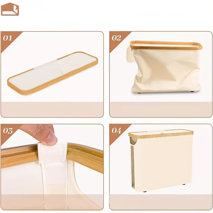 Neatify™ | Vouwbaar Houten Frame met Grijze Stof – Geen Montage