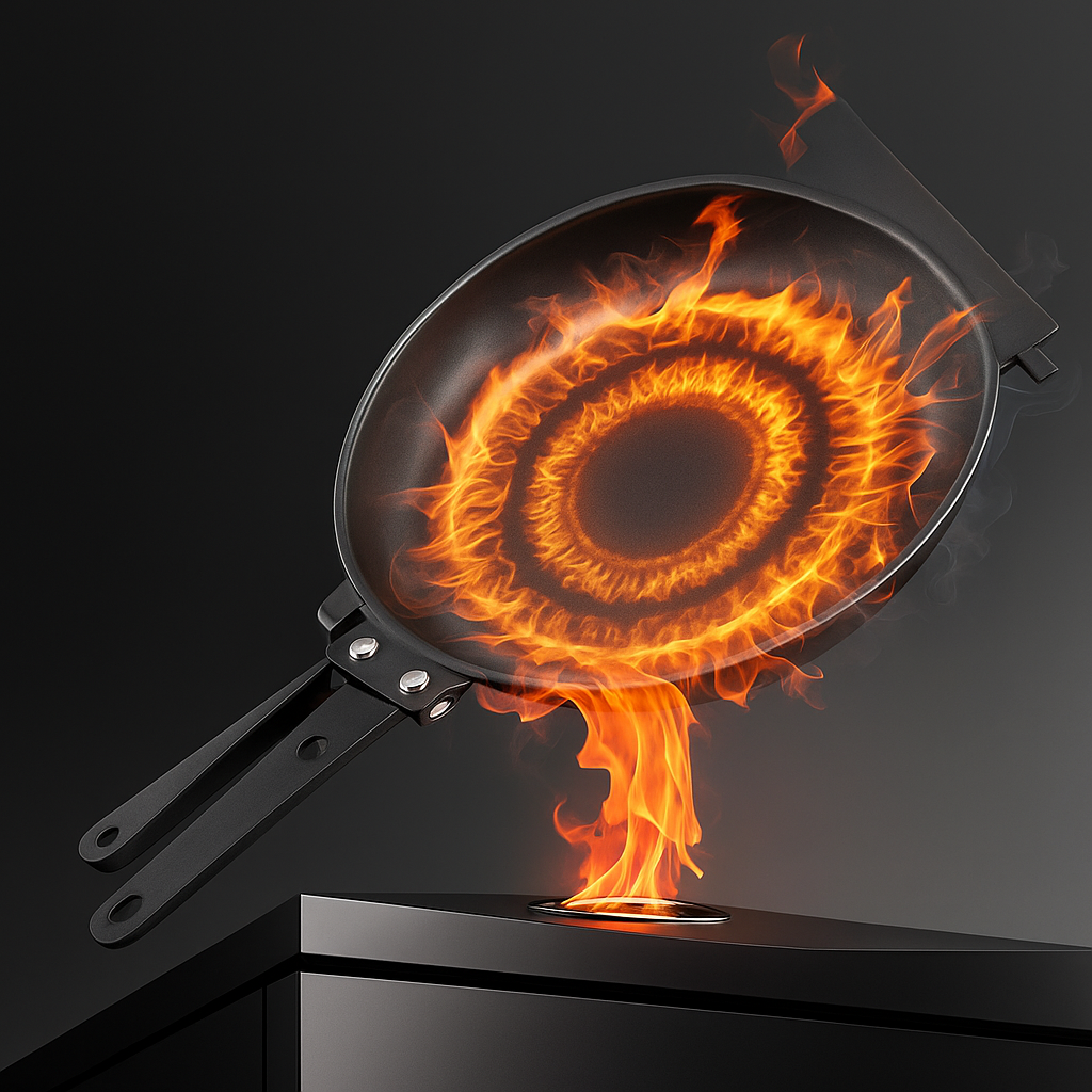 Dubbelzijdige Keukenpan | Antiaanbaklaag | RVS Pan met Handgrepen | Ø19cm