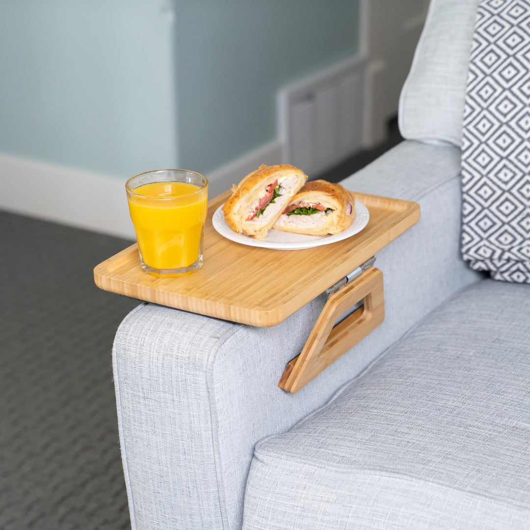 BambooGrip™ Banktafeltje | Stabiel Bankleuning Tafelblad (Inklapbaar)