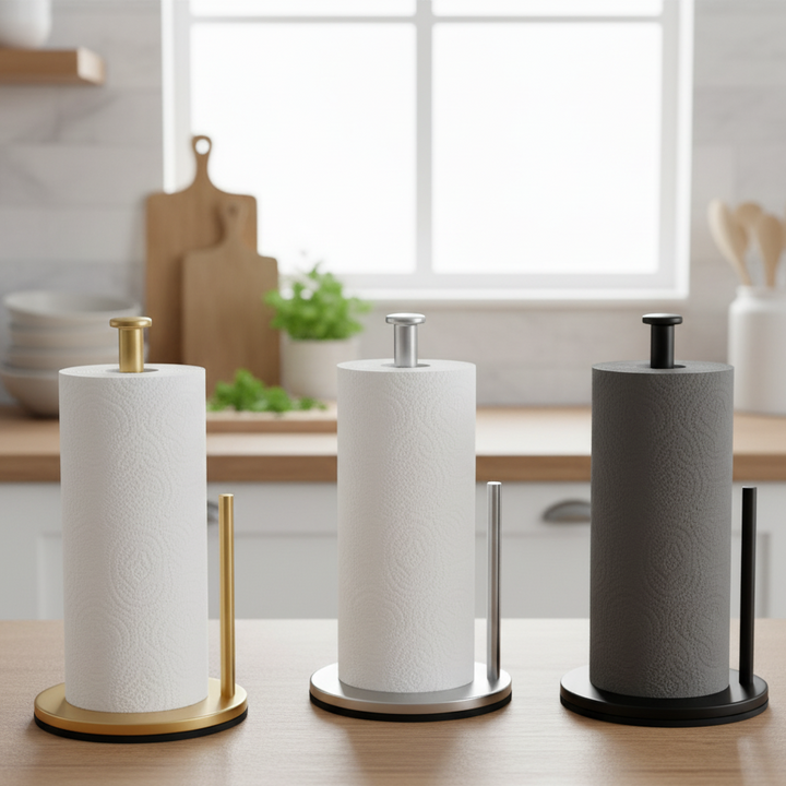 RVS Keukenrolhouder | Zware Vrijstaande Keukenrol Dispenser met Stabiele Voet