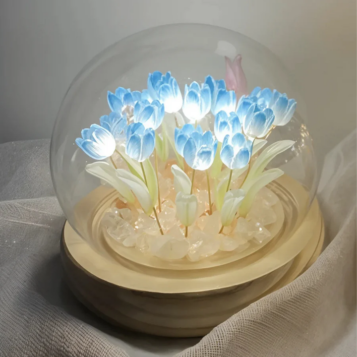 TulipGlow™ | Sfeerlamp met Tulpen in Glazen Bol