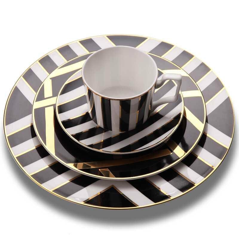 Mozart | Luxe 4-Delig Servies met Elegant Design – Porseleinen Dinerset