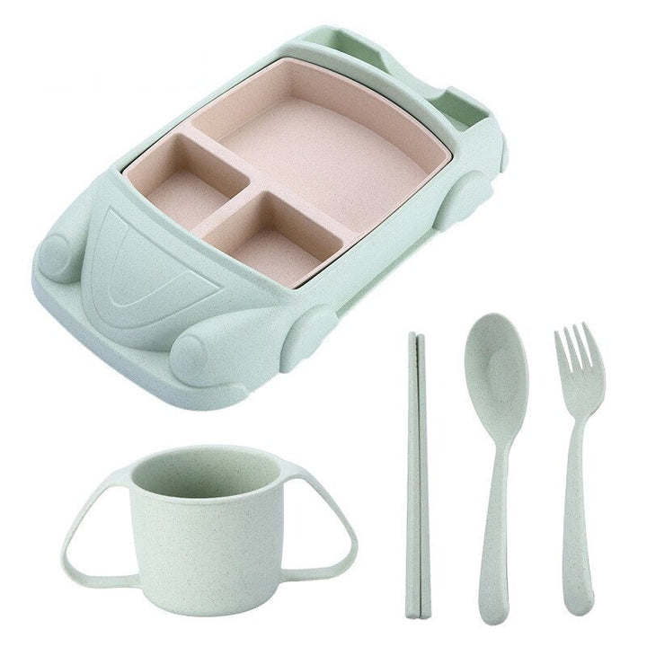 AutoBento™ Kids Lunchbox | Compleet Lunchsetje met Beker, Bestek & Auto-Vorm