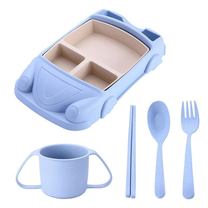 AutoBento™ Kids Lunchbox | Compleet Lunchsetje met Beker, Bestek & Auto-Vorm