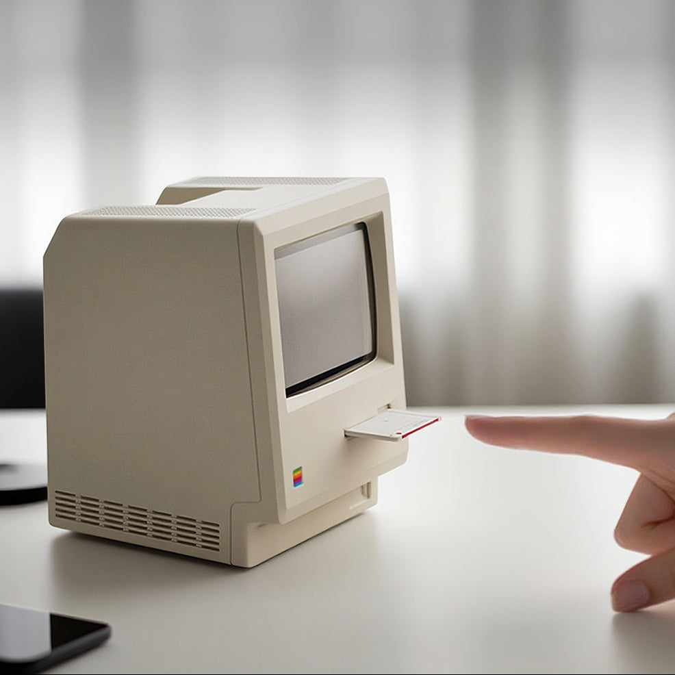 Retro Macintosh Wekker | Vintage Mac-Style Digitale Tafelklok & Decoratief Desktopornament
