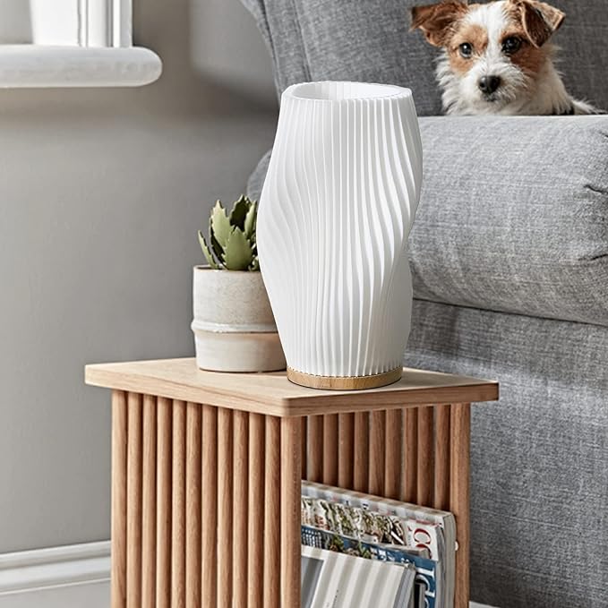 Serene Wavecrest Lamp | Moderne Golfvormige Tafellamp | Dimbare LED & USB-Aansluiting