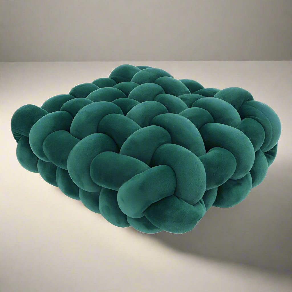 Soft Knot Vierkant Sierkussen van Kristalfluweel | Trendy & Ademend Knoopkussen voor een Stijlvol Interieur