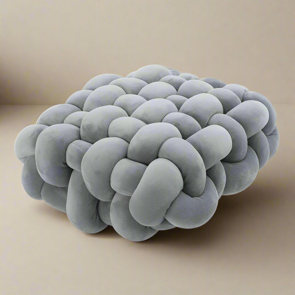 Soft Knot Vierkant Sierkussen van Kristalfluweel | Trendy & Ademend Knoopkussen voor een Stijlvol Interieur