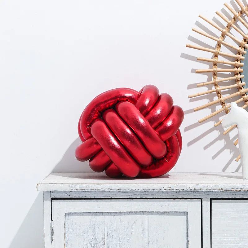 Handgeknoopt Kerst Knoopkussen | 20 cm | Zacht & Decoratief