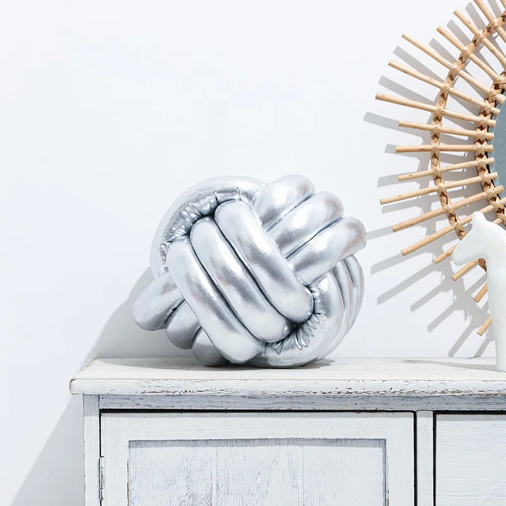 Handgeknoopt Kerst Knoopkussen | 20 cm | Zacht & Decoratief