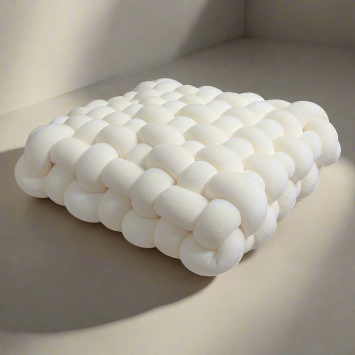 Soft Knot Vierkant Sierkussen van Kristalfluweel | Trendy & Ademend Knoopkussen voor een Stijlvol Interieur