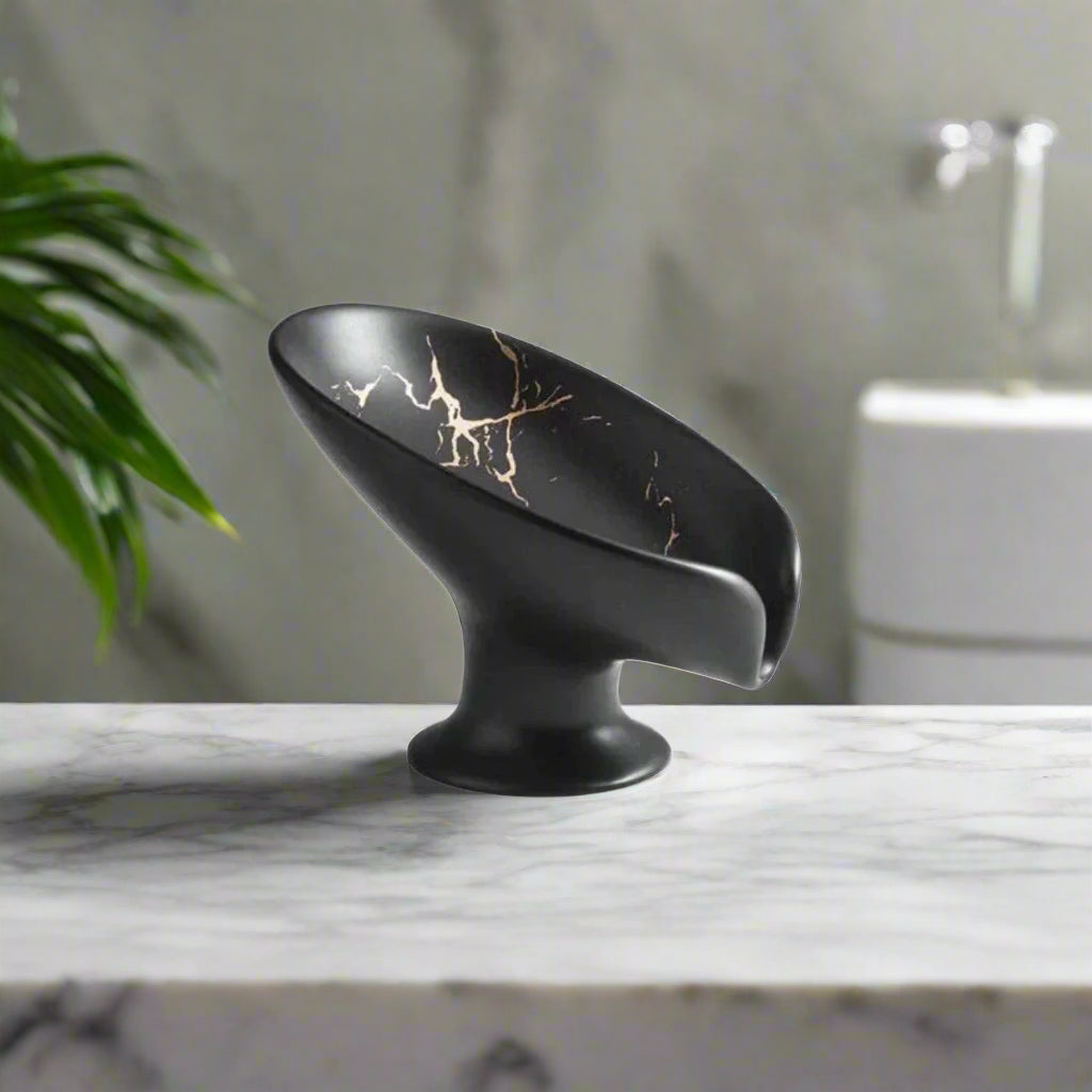 Leaf Soap Dish | Keramische Bladvormige Zeephouder met Afvoer
