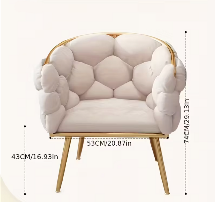 Luxe Moderne Accentstoel | Fluwelen Lounge Chair met Gouden Frame