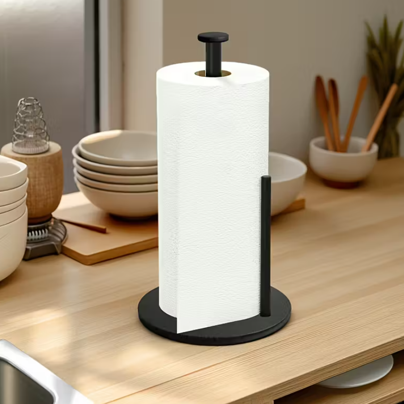 RVS Keukenrolhouder | Zware Vrijstaande Keukenrol Dispenser met Stabiele Voet