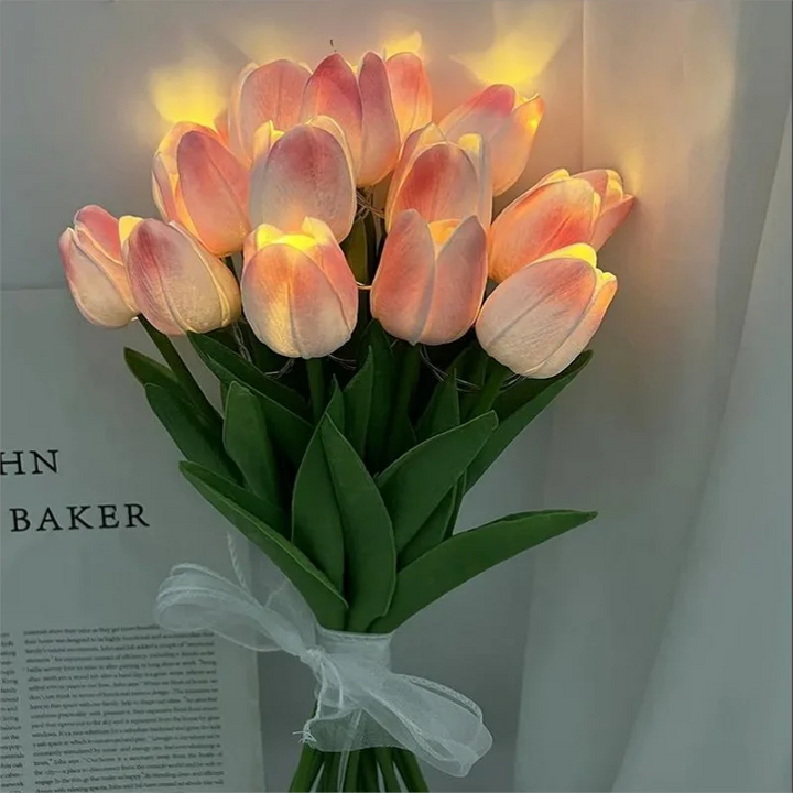 TulipGlow™ LED Tafellamp | Draagbaar & Warm Sfeerlicht in Tulipdesign