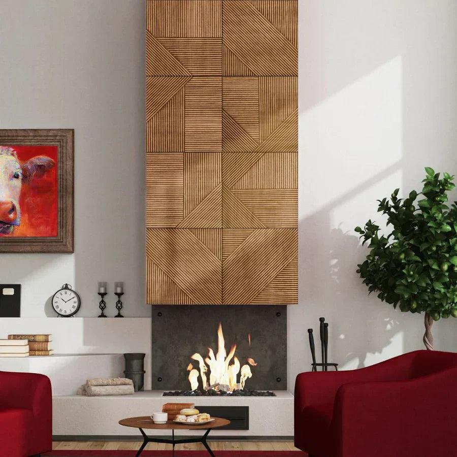3D Houten Wandpanelen | Interieurdecoratie | Natuurlijke Elegant Bruin