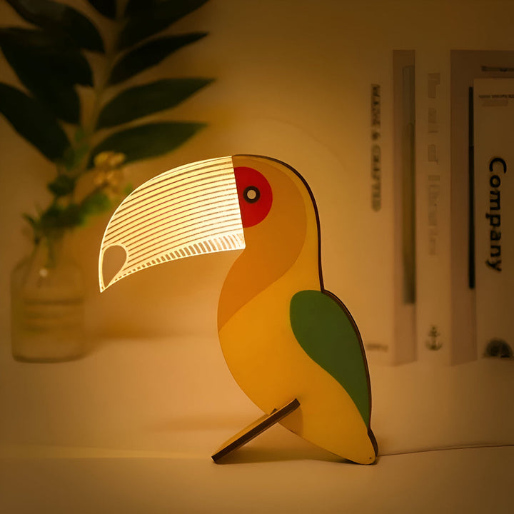 Wildlife™ LED Acryl Lamp | Sfeerlamp met Houten Basis (USB)