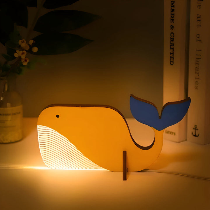 Wildlife™ LED Acryl Lamp | Sfeerlamp met Houten Basis (USB)