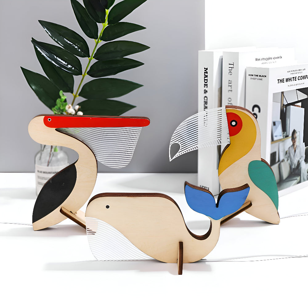 Wildlife™ LED Acryl Lamp | Sfeerlamp met Houten Basis (USB)