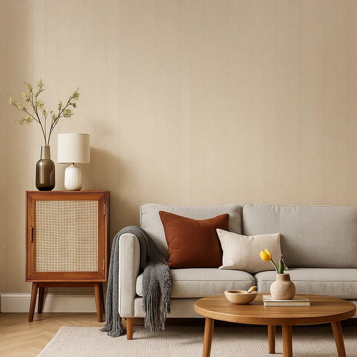 Grattugiare Crema | Zelfklevend PVC Behang Beige