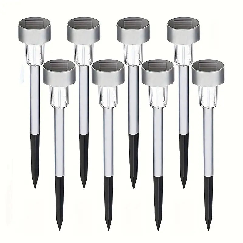 Solar LED Buitenverlichting | RVS Tuinprikkers | 32 cm Hoog