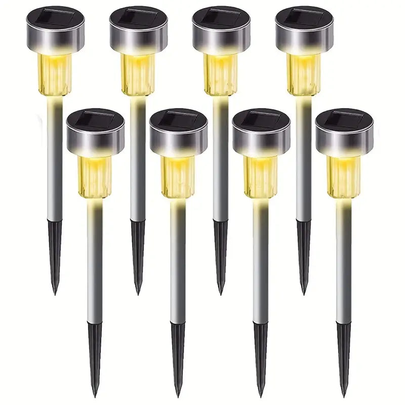 Solar LED Buitenverlichting | RVS Tuinprikkers | 32 cm Hoog