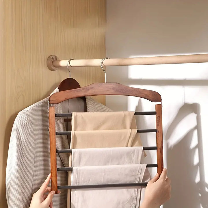 Oaklee Multi-Bar Hanger | Luxe Houten Kledinghanger | Ruimtebesparend