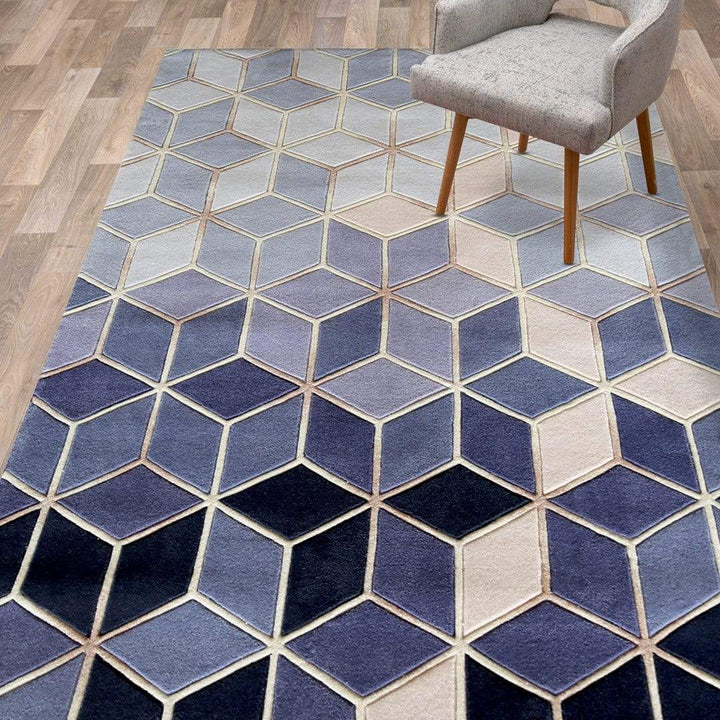 LumaWeave | Handgemaakt Vloerkleed met Geometrisch Kleurverloop