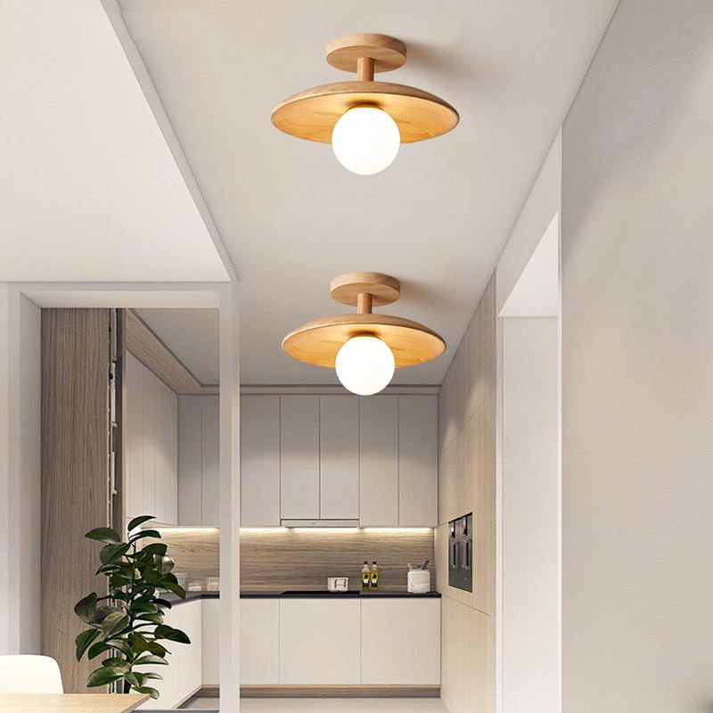 Japanse Houten Plafondlamp | Tijdloze Elegantie & Moderne Sfeer | LED Geschikt | E27 Fitting