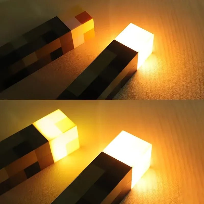 Minecraft Fakkel LED Lamp | Oplaadbare Nachtlamp, Tafellamp & Wandlamp