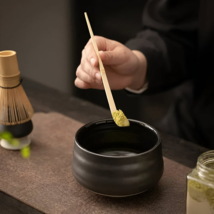 Matcha Thee-Set Traditioneel Japans 4-Delig Theeset van Bamboe & Keramiek