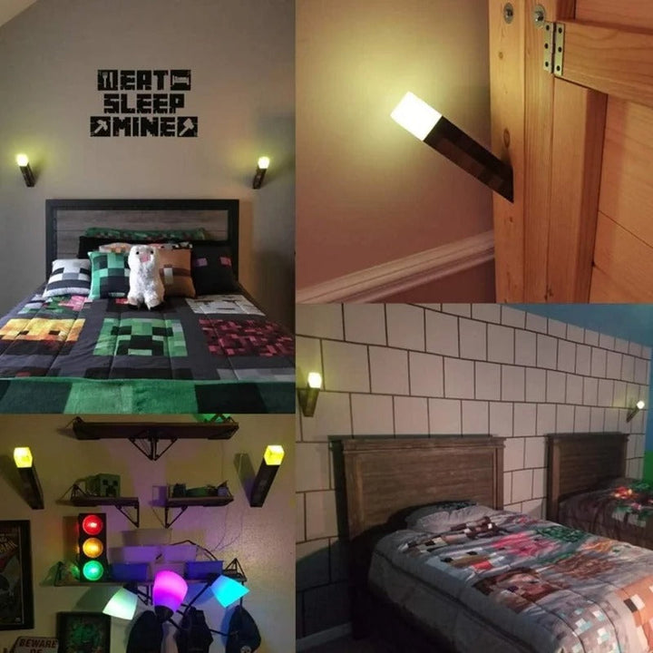 Minecraft Fakkel LED Lamp | Oplaadbare Nachtlamp, Tafellamp & Wandlamp