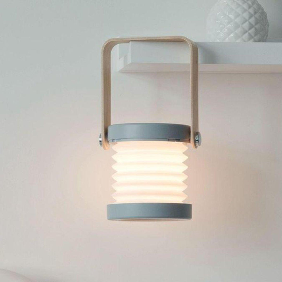 Opvouwbare Nachtlamp met Houten Handvat | Draagbare LED Leeslamp & Lantaarnlamp