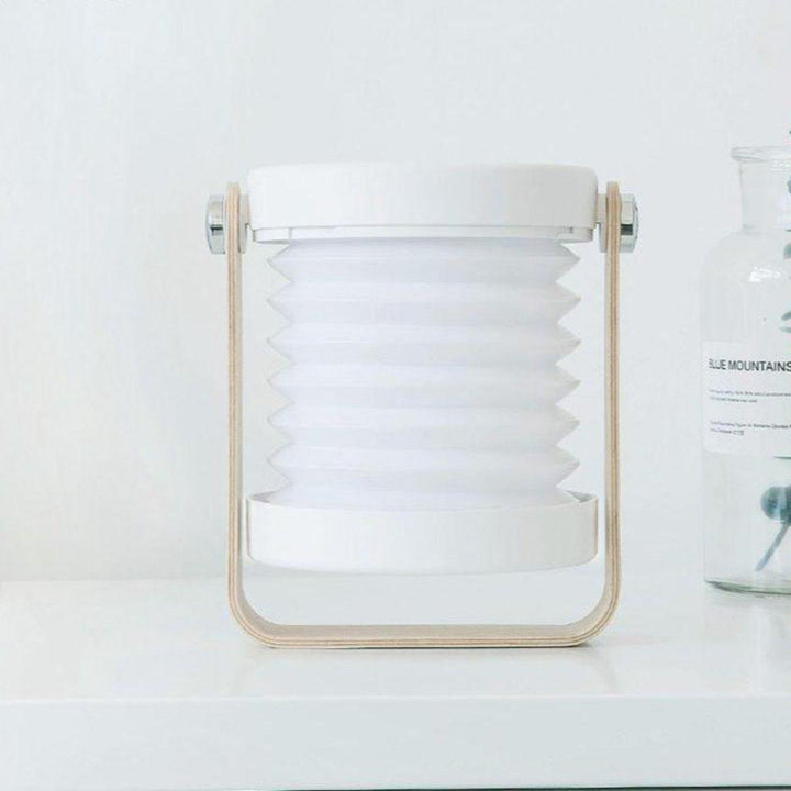 Opvouwbare Nachtlamp met Houten Handvat | Draagbare LED Leeslamp & Lantaarnlamp