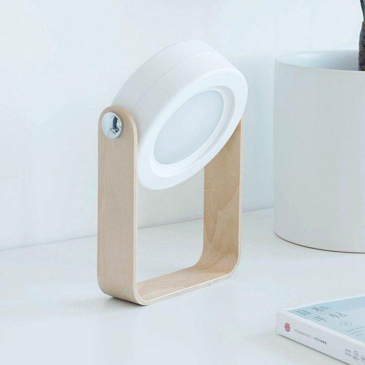 Opvouwbare Nachtlamp met Houten Handvat | Draagbare LED Leeslamp & Lantaarnlamp