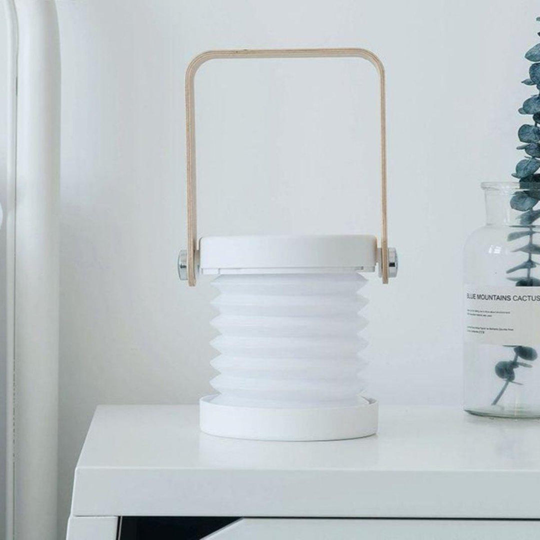 Opvouwbare Nachtlamp met Houten Handvat | Draagbare LED Leeslamp & Lantaarnlamp